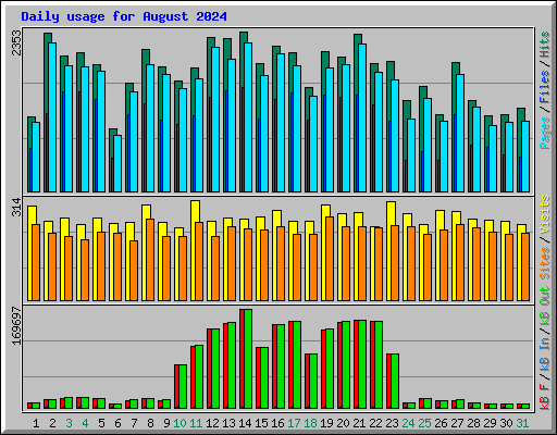 Daily usage for August 2024